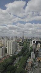 Fototapeta premium Bela Vista Bixiga Sao Paulo Brasil Downtown 23 de Marco City Urban Drone Landscape Vila Itororó Houses Architecture