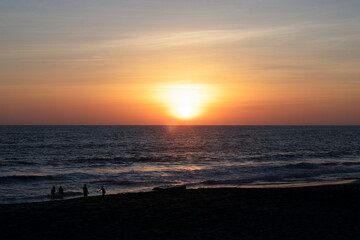 Beautiful sunset in Ecuadro beach, Mar Bravo