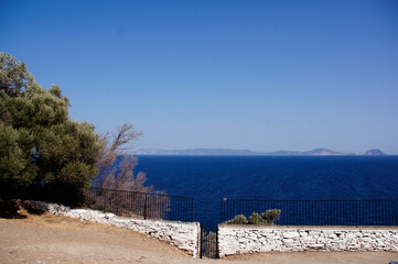 A perfect sea view from the Church of Agios Ioannis Kastri in Skopelos, Greece