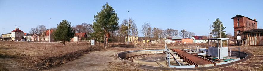 Ein ehemalige Rangierbahnhof mit Drehscheibe in der Uckermark