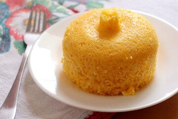 Brazilian Couscous (Cuscuz Brasileiro). Corn Couscous. Traditional food.  