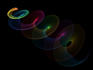 Abstract colourful wave on a black background