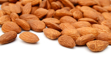 Almonds isolated on white background