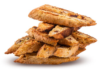 Biscotti isolated on white background with clipping path