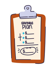 checklist with saving plan in it