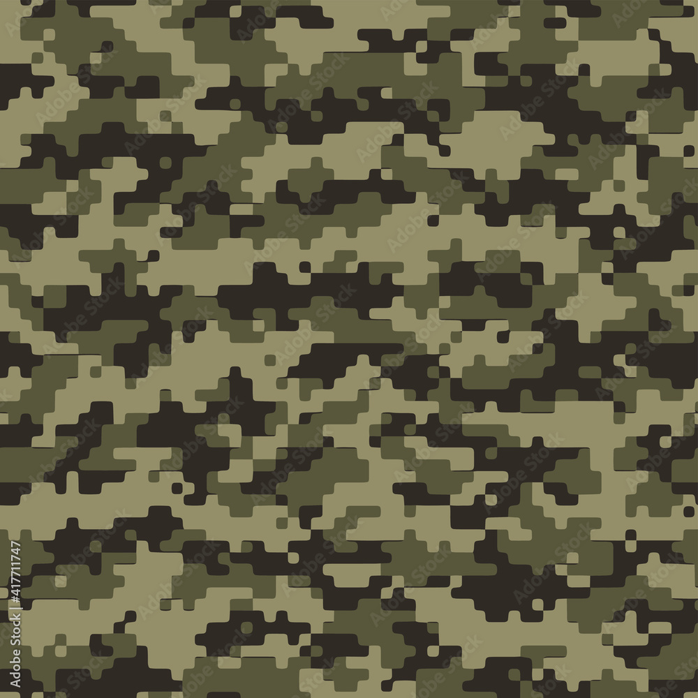 Poster Full seamless military camouflage dark texture skin pattern vector for textile. Usable for Jacket Pants Shirt and Shorts. Dirty army camo masking design for hunting fabric print and wallpaper.