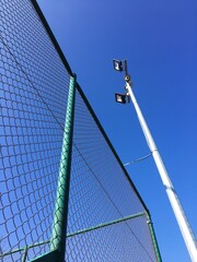 Basketball court in the off-season in winter