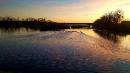 sunrise over the river