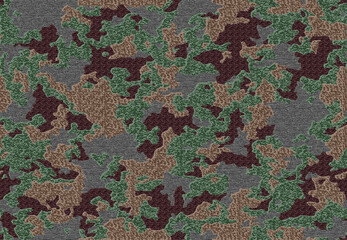 Full seamless military camouflage texture pattern vector. Distressed army skin design for textile fabric print and fashion. © MSK Design