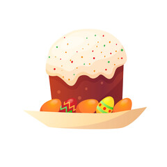 Easter cake cartoon vector illustration