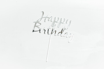 Inscription happy birthday greeting. Cake decoration