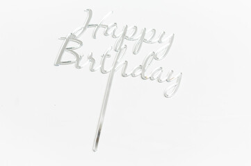 Inscription happy birthday greeting. Cake decoration