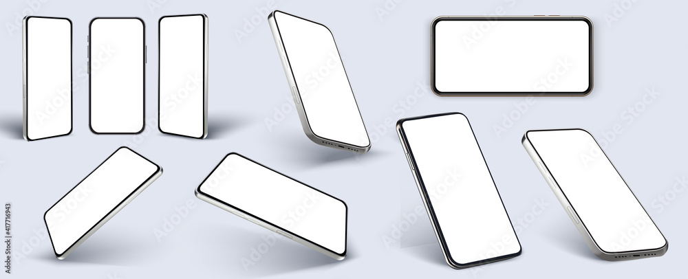 Aufkleber realistic smartphone mockup. device ui, ux, mockup for presentation template. cellphone frame with b