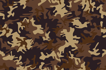 Fototapeta premium Full seamless military camouflage skin pattern vector for decor and textile. Army masking design for hunting textile fabric printing and wallpaper. Design for fashion and home design.