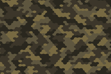 Fototapeta premium Full seamless military camouflage skin pattern vector for decor and textile. Army masking design for hunting textile fabric printing and wallpaper. Design for fashion and home design.