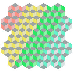 Matriz rectangular de exagonos 3D para fondos