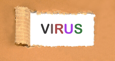 the virus word in different colored letters indicates changes and destruction