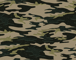 Fototapeta premium Full seamless khaki camouflage texture pattern vector. Army skin design for textile fabric printing and wallpaper. Design for fashion and home design.