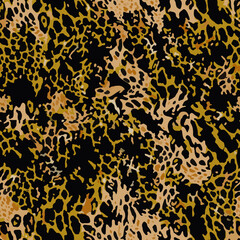 Full seamless leopard cheetah texture animal skin pattern vector. Green design for textile fabric printing. Suitable for fashion use.