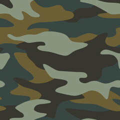 Full seamless military camouflage dark texture skin pattern vector for textile. Usable for Jacket Pants Shirt and Shorts. Dirty army camo masking design for hunting fabric print and wallpaper. - obrazy, fototapety, plakaty