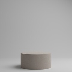 Empty white pedestal on a white background for product presentation. Portrait frame. Advertise showcase. Abstract concept. Template mock up backdrop. 3d render illustration