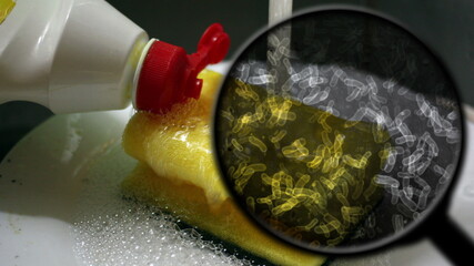 Searching for bacteria in kitchen