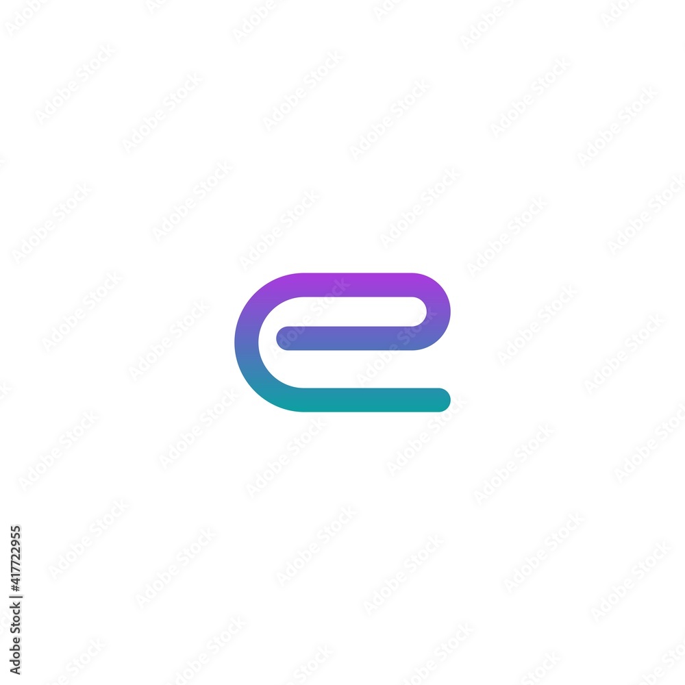 Sticker letter e logo icon design vector illustration