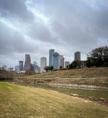 Fototapeta na wymiar Overcast day in Buffalo Bayou Park