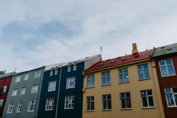 Iconic nordic houses in Reykjavík, Iceland