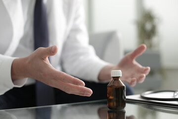 Doctor working in the hospital consults the patient