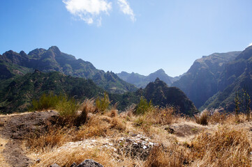 View of the peaks of Madeira island, Portugal