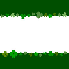 Fototapeta premium St patrick's day clover leaves horizontal background template