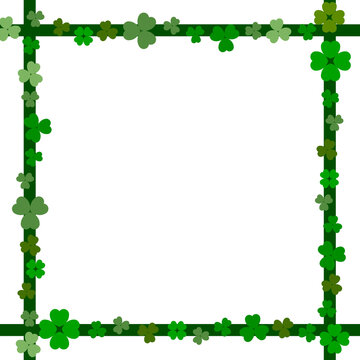 St patrick's day clover leaves square background template
