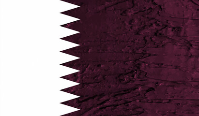 Grunge Qatar flag. Qatar flag with waving grunge texture.