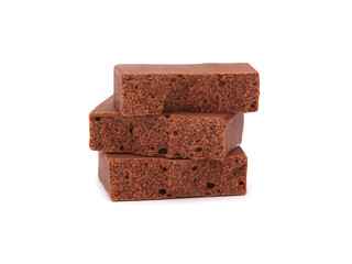 Cocoa powdered milk bar isolated on white