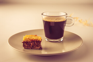 alfajores de chocolate: a traditional dessert from Latin America, Argentina and Uruguay. Vanilla cookies with dulce de leche, chocolat and coconut