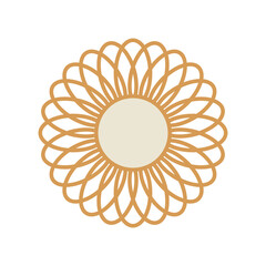 Abstract circle shape, bohemian mirror concept, vector illustration design