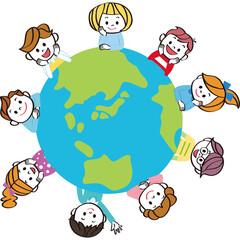世界のかわいい子供達 笑顔　 地球