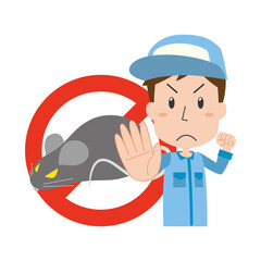 ネズミと駆除業者の男性