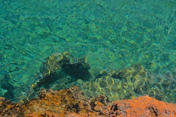 Turquoise blue sea in Costa Blanca, Spain 