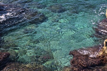 Crete, Greece. Crystal clean water by the shore. 