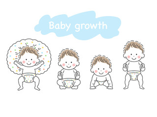 赤ちゃんが成長するイラスト