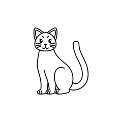 Isolated outline of a cat - Vector illustration