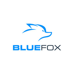 Blue fox logo template