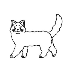 Isolated outline of a cat - Vector illustration