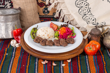 Ready-to-serve meals cooked on a white plate