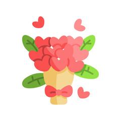 Bouquet of heart flowers. Valentines day - Vector