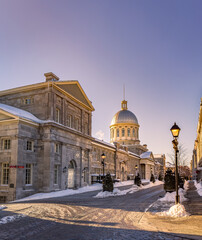 The city of Montreal empty at Bonsecours Market