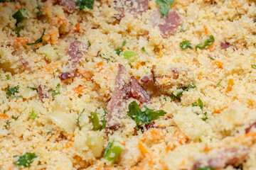 bacon crumbs with dried meat