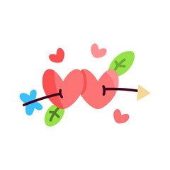 Isolated arrow hearts. Valentines day - Vector illustration